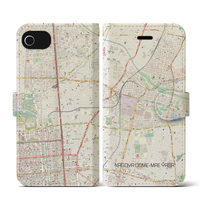 【ナゴヤドーム前矢田（愛知県）】地図柄iPhoneケース（手帳タイプ）ナチュラル・iPhone SE（第3 / 第2世代） / 8 / 7 / 6s / 6 用