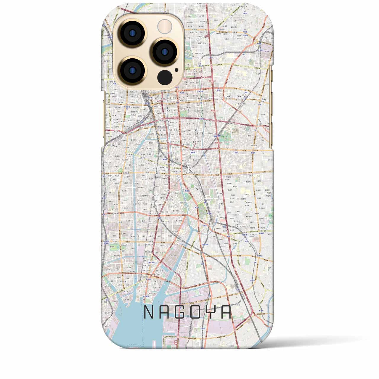 【名古屋】地図柄iPhoneケース（バックカバータイプ・ナチュラル）iPhone 12 Pro Max 用