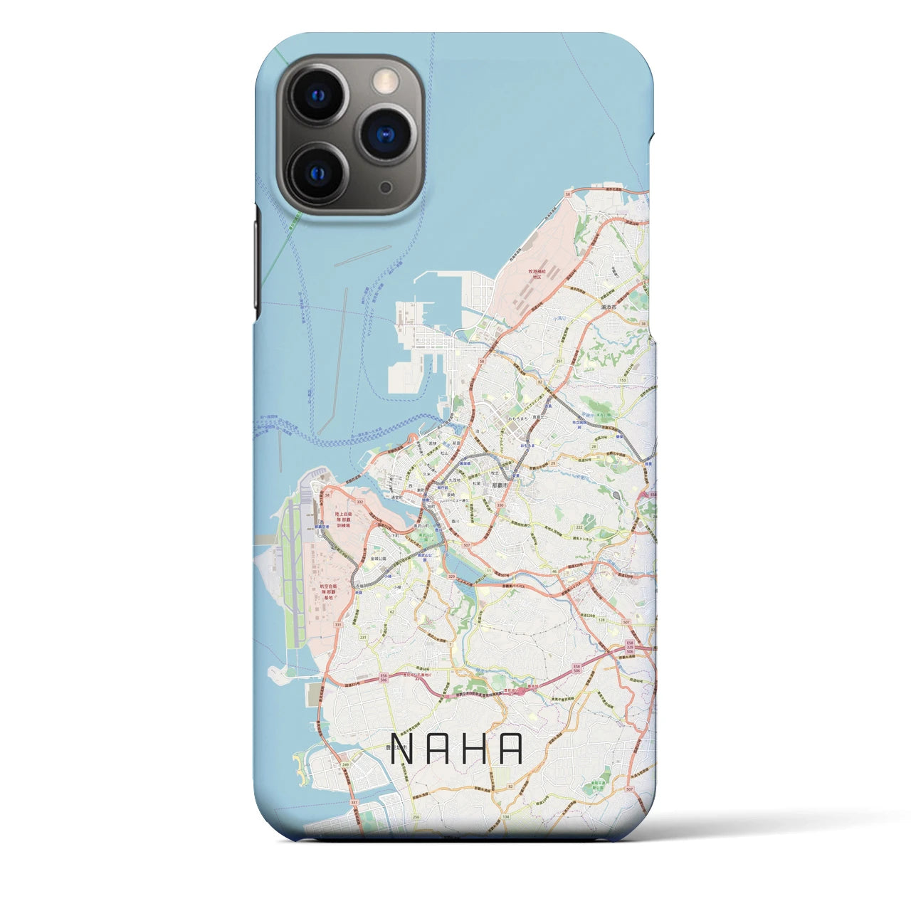【那覇】地図柄iPhoneケース（バックカバータイプ・ナチュラル）iPhone 11 Pro Max 用