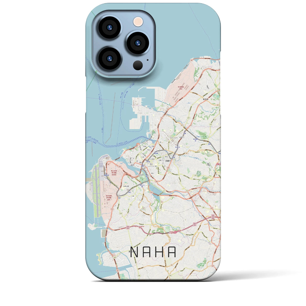 【那覇】地図柄iPhoneケース（バックカバータイプ・ナチュラル）iPhone 13 Pro Max 用