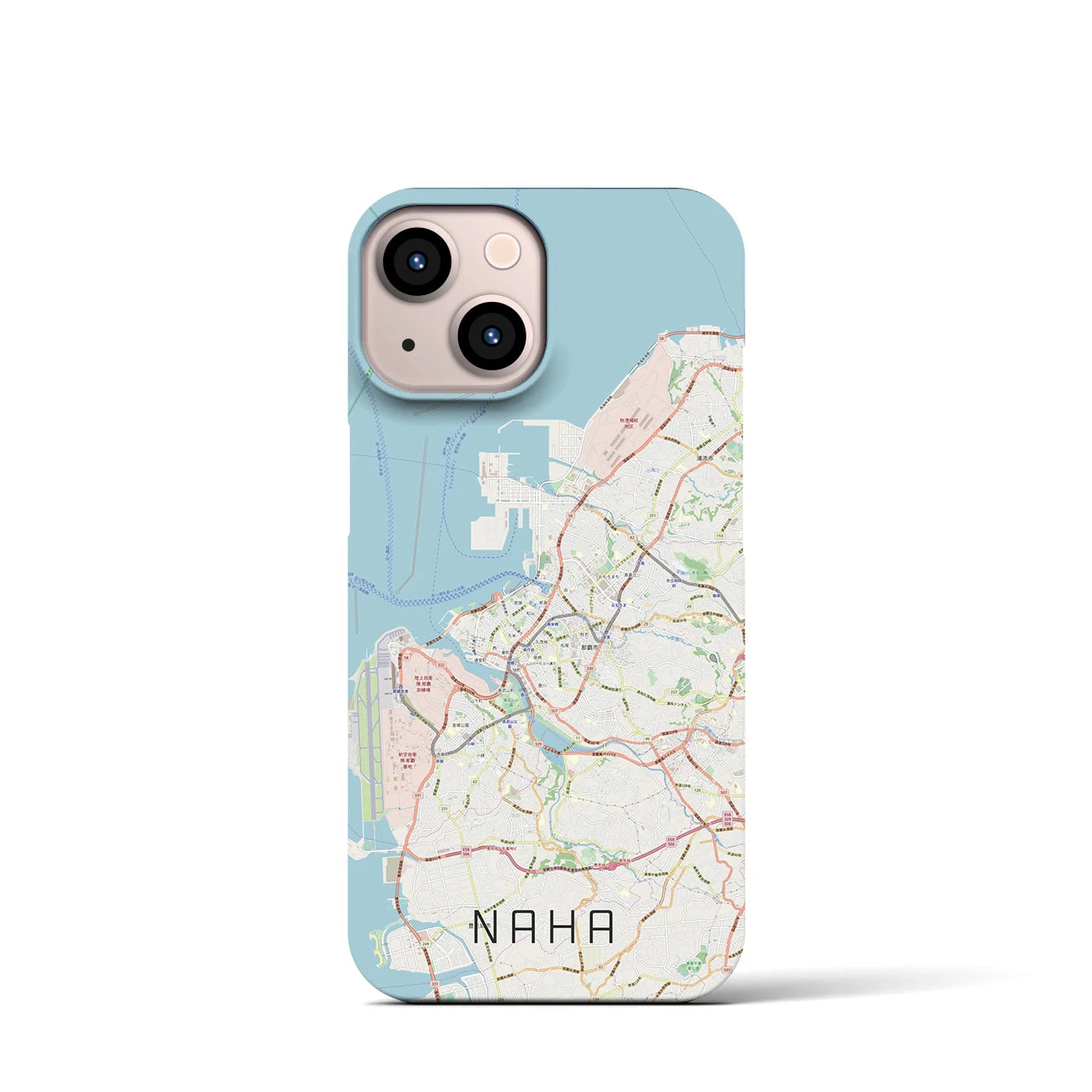 【那覇】地図柄iPhoneケース（バックカバータイプ・ナチュラル）iPhone 13 mini 用