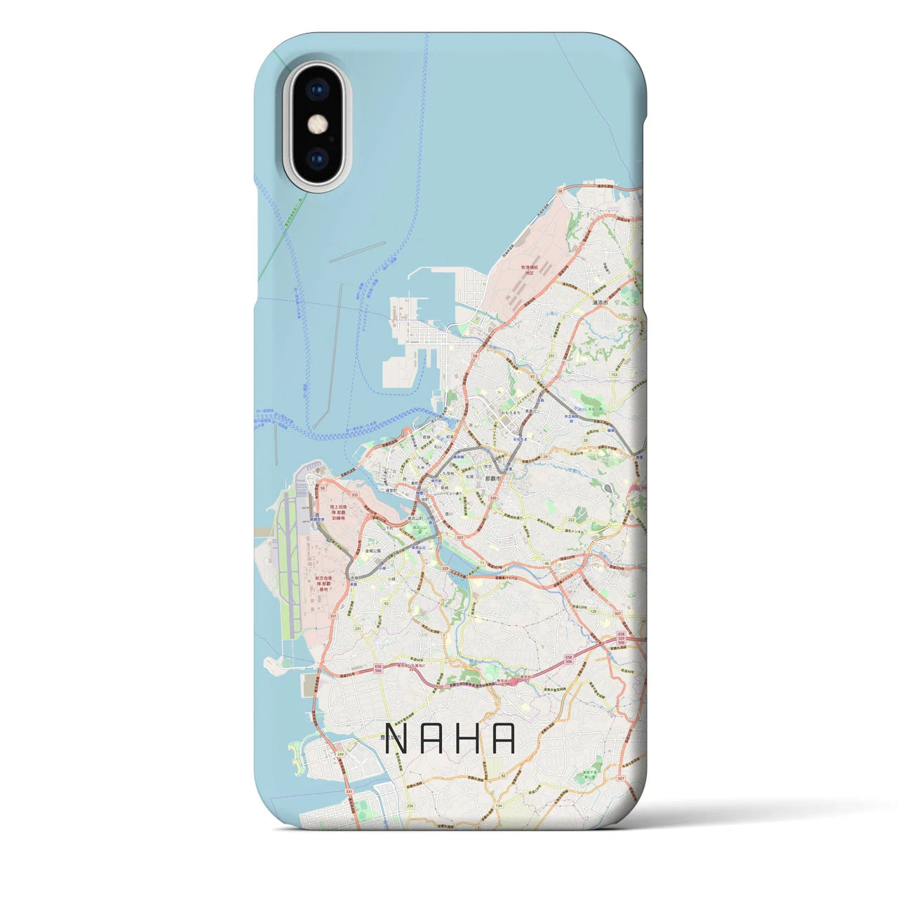 【那覇】地図柄iPhoneケース（バックカバータイプ・ナチュラル）iPhone XS Max 用