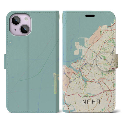 【那覇（沖縄県）】地図柄iPhoneケース（手帳タイプ）ナチュラル・iPhone 14 用