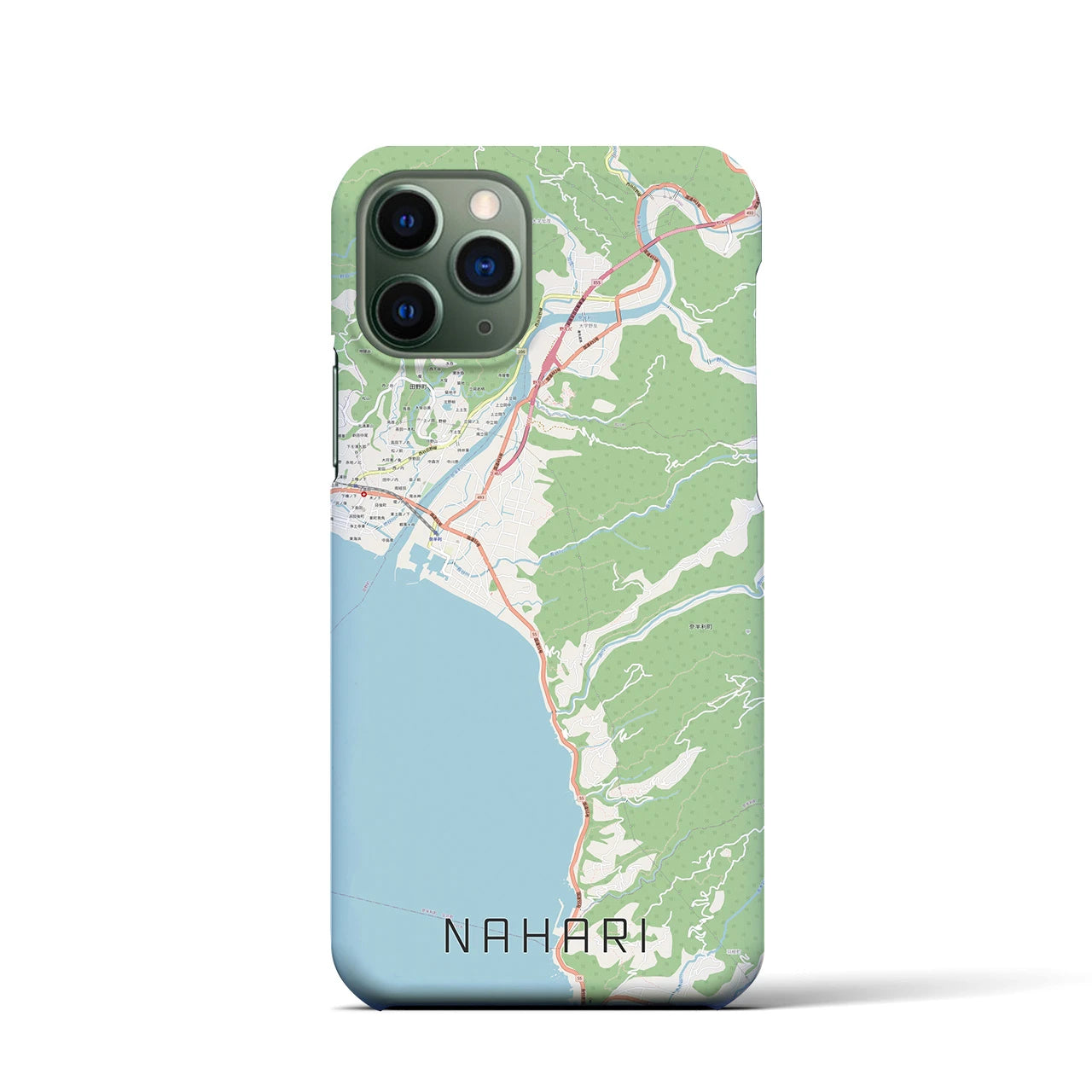 【奈半利】地図柄iPhoneケース（バックカバータイプ・ナチュラル）iPhone 11 Pro 用