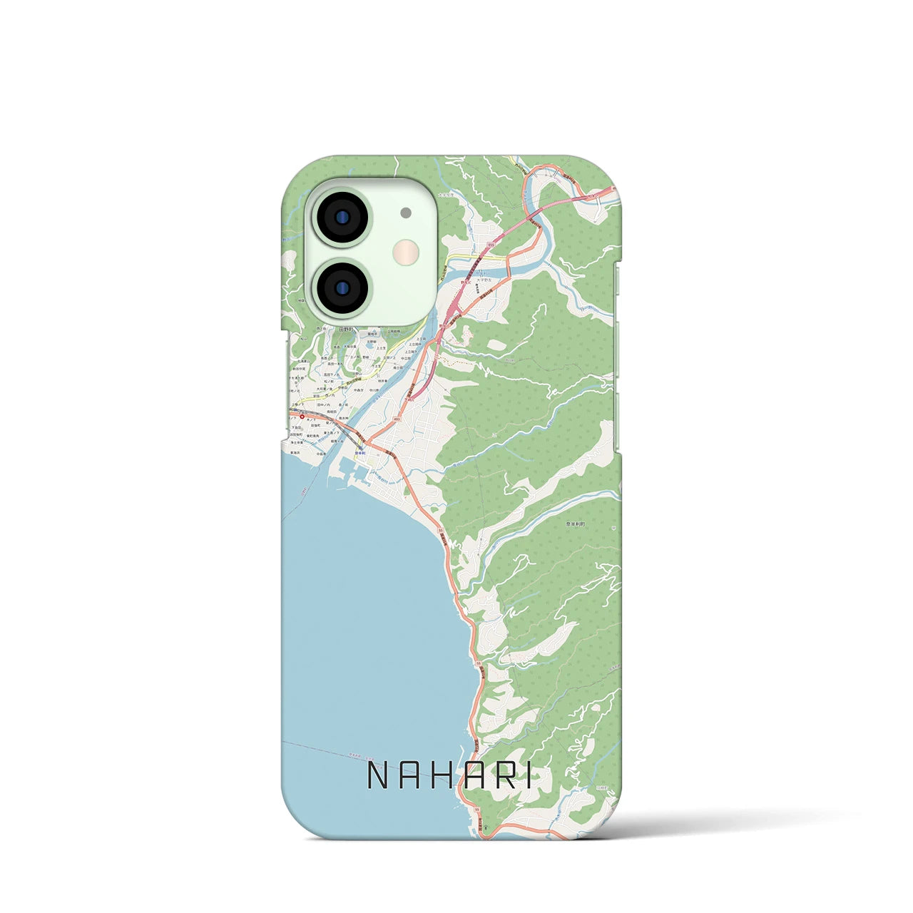 【奈半利】地図柄iPhoneケース（バックカバータイプ・ナチュラル）iPhone 12 mini 用