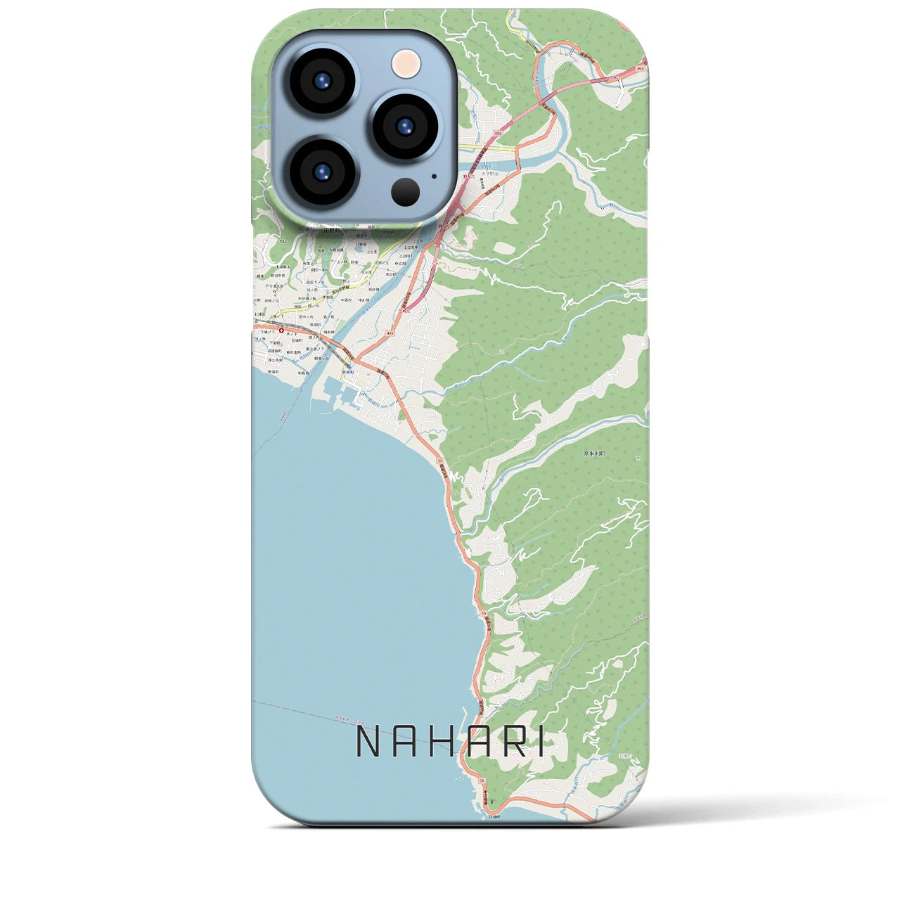 【奈半利】地図柄iPhoneケース（バックカバータイプ・ナチュラル）iPhone 13 Pro Max 用