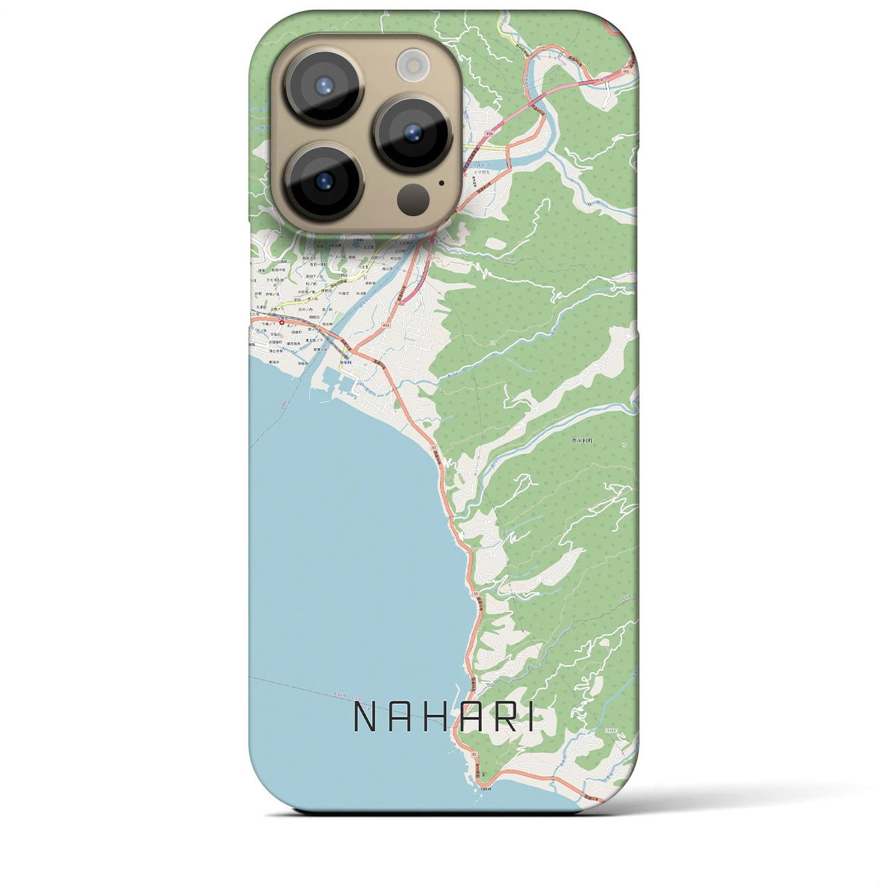 【奈半利】地図柄iPhoneケース（バックカバータイプ・ナチュラル）iPhone 14 Pro Max 用