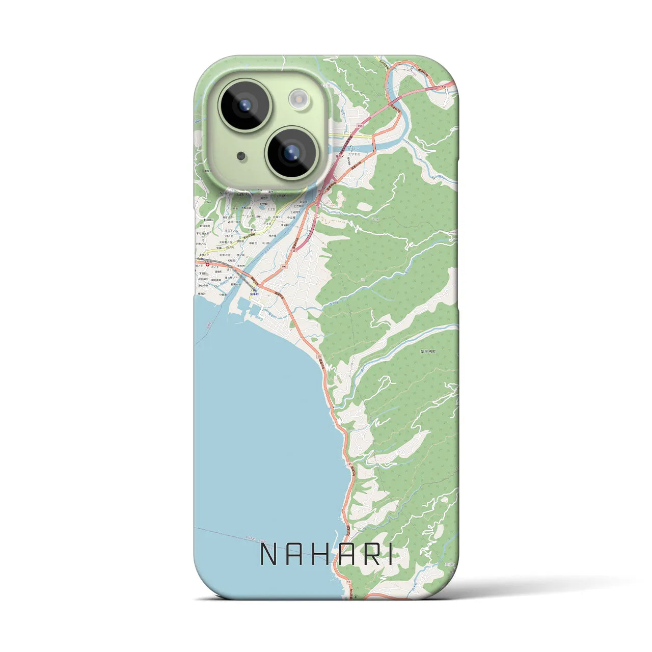 【奈半利】地図柄iPhoneケース（バックカバータイプ・ナチュラル）iPhone 15 用
