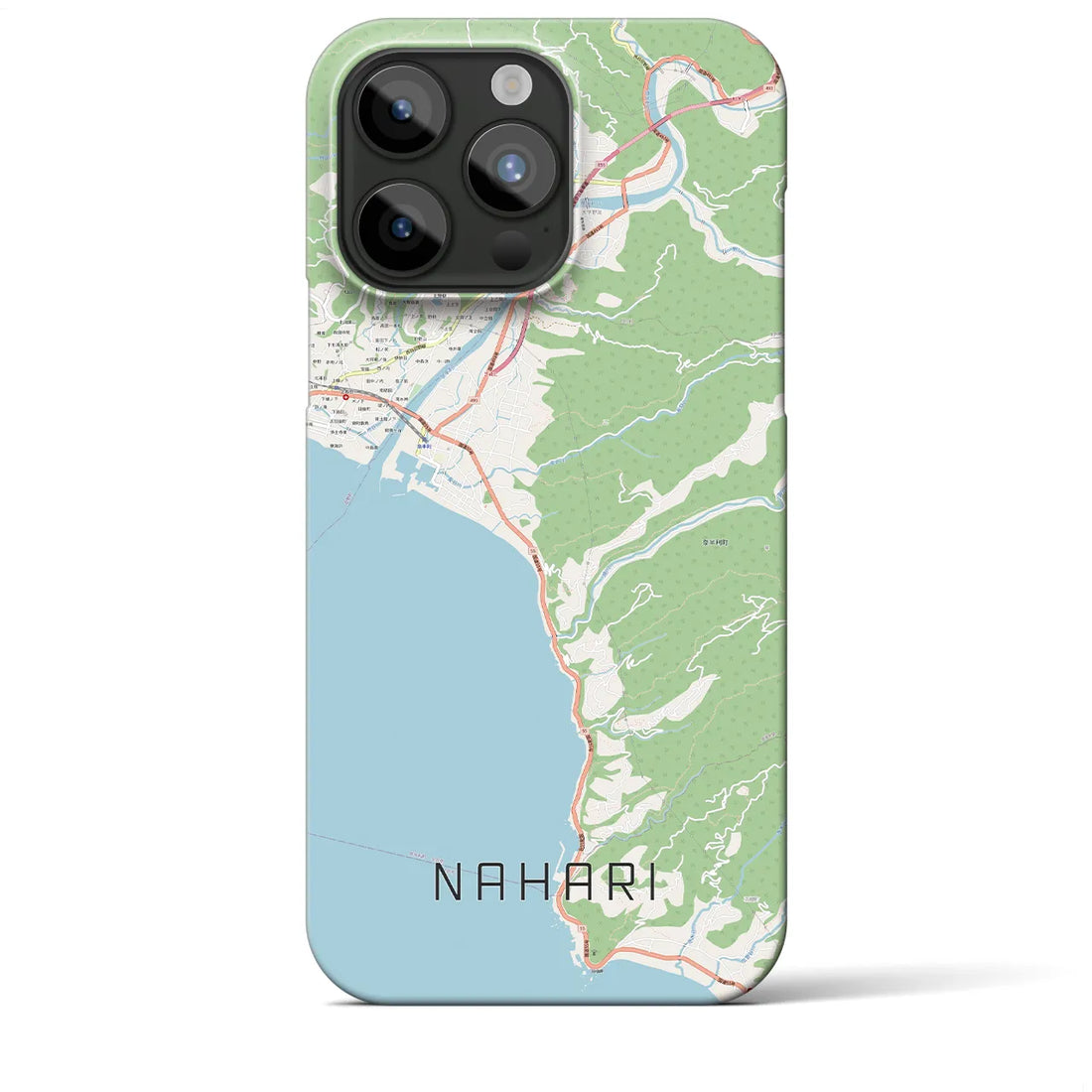 【奈半利】地図柄iPhoneケース（バックカバータイプ・ナチュラル）iPhone 15 Pro Max 用