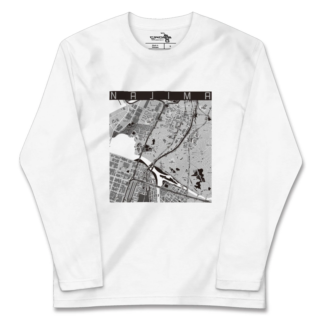 【名島(福岡県)】地図柄ロングスリーブTシャツ