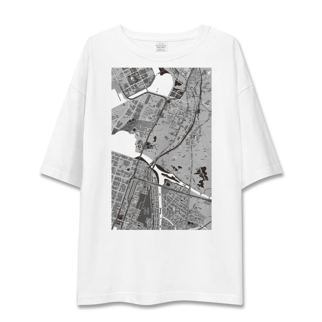 【名島（福岡県）】地図柄ビッグシルエットTシャツ