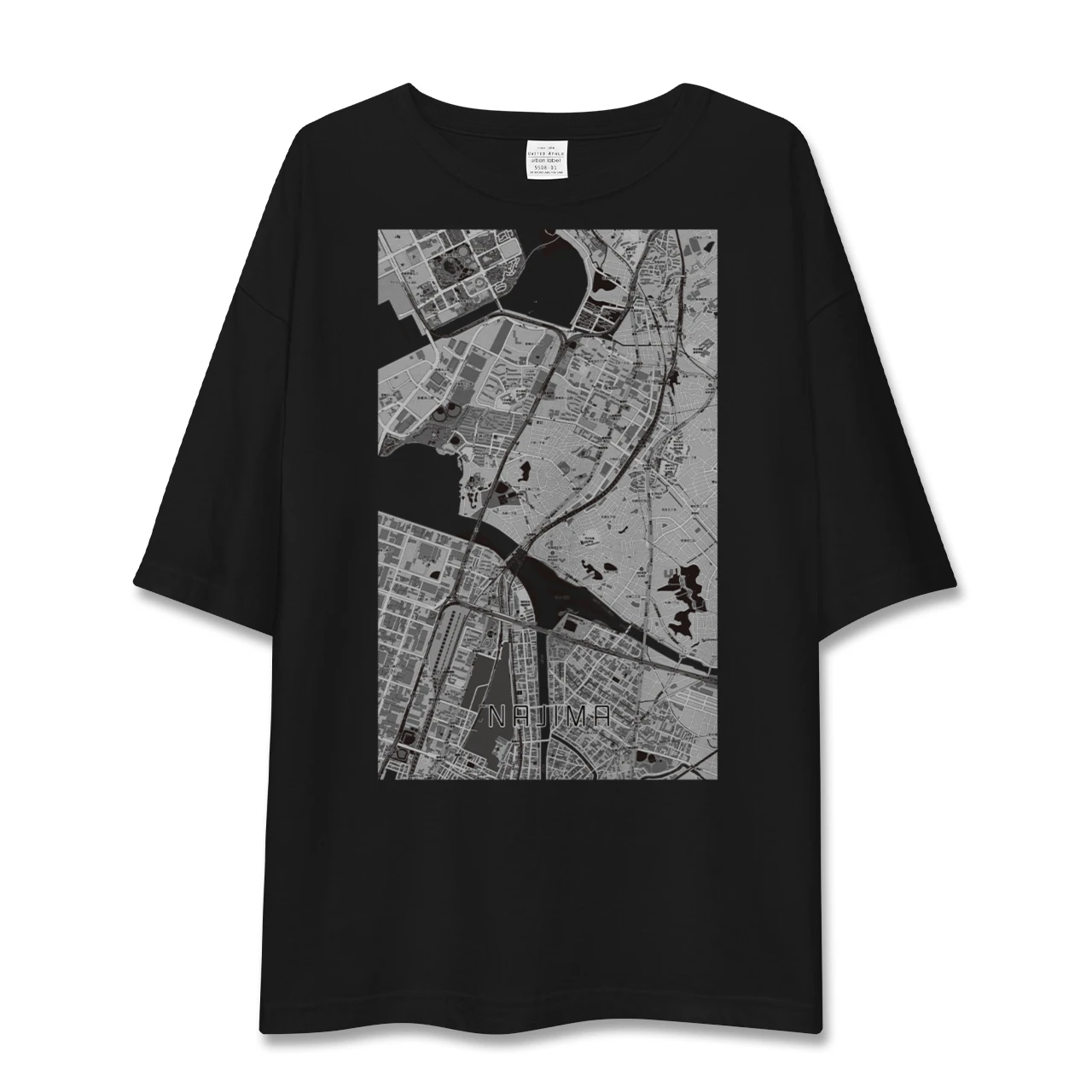 【名島（福岡県）】地図柄ビッグシルエットTシャツ