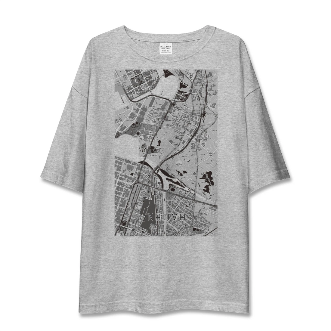 【名島(福岡県)】地図柄ビッグシルエットTシャツ