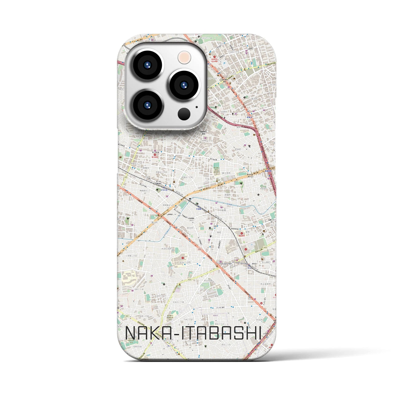 【中板橋】地図柄iPhoneケース（バックカバータイプ・ナチュラル）iPhone 13 Pro 用