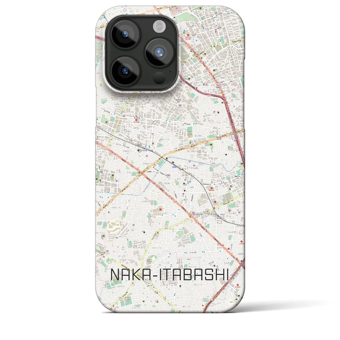 【中板橋】地図柄iPhoneケース（バックカバータイプ・ナチュラル）iPhone 15 Pro Max 用