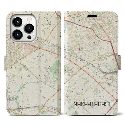 【中板橋（東京都）】地図柄iPhoneケース（手帳タイプ）ナチュラル・iPhone 13 Pro 用