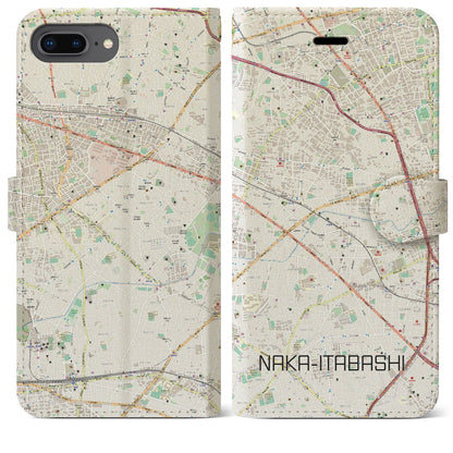 【中板橋（東京都）】地図柄iPhoneケース（手帳タイプ）ナチュラル・iPhone 8Plus /7Plus / 6sPlus / 6Plus 用