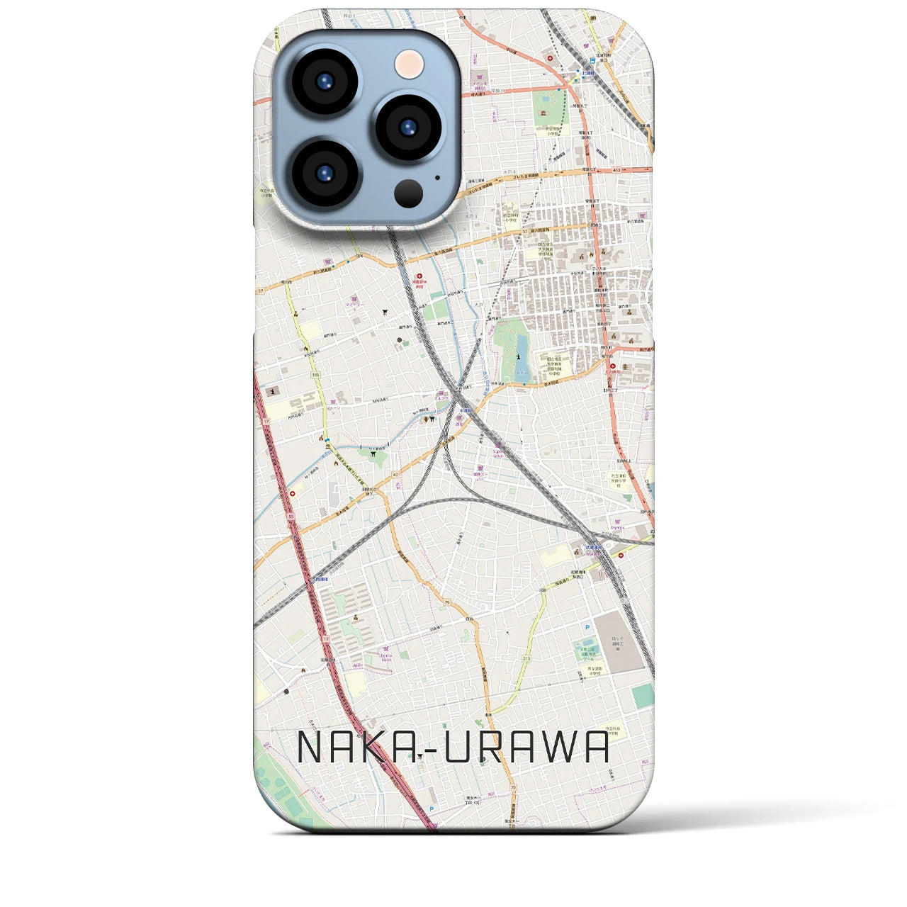 【中浦和】地図柄iPhoneケース（バックカバータイプ・ナチュラル）iPhone 13 Pro Max 用