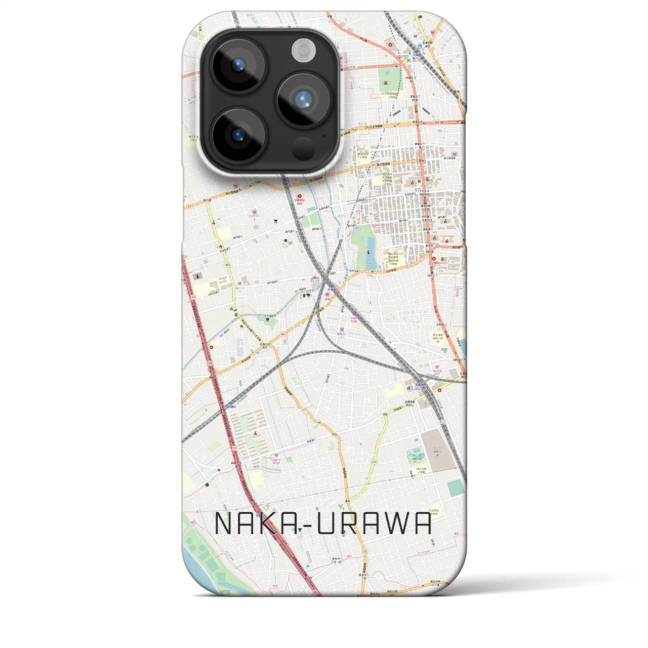 【中浦和】地図柄iPhoneケース（バックカバータイプ・ナチュラル）iPhone 15 Pro Max 用
