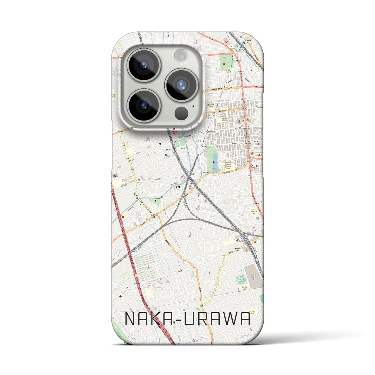 【中浦和】地図柄iPhoneケース（バックカバータイプ・ナチュラル）iPhone 15 Pro 用
