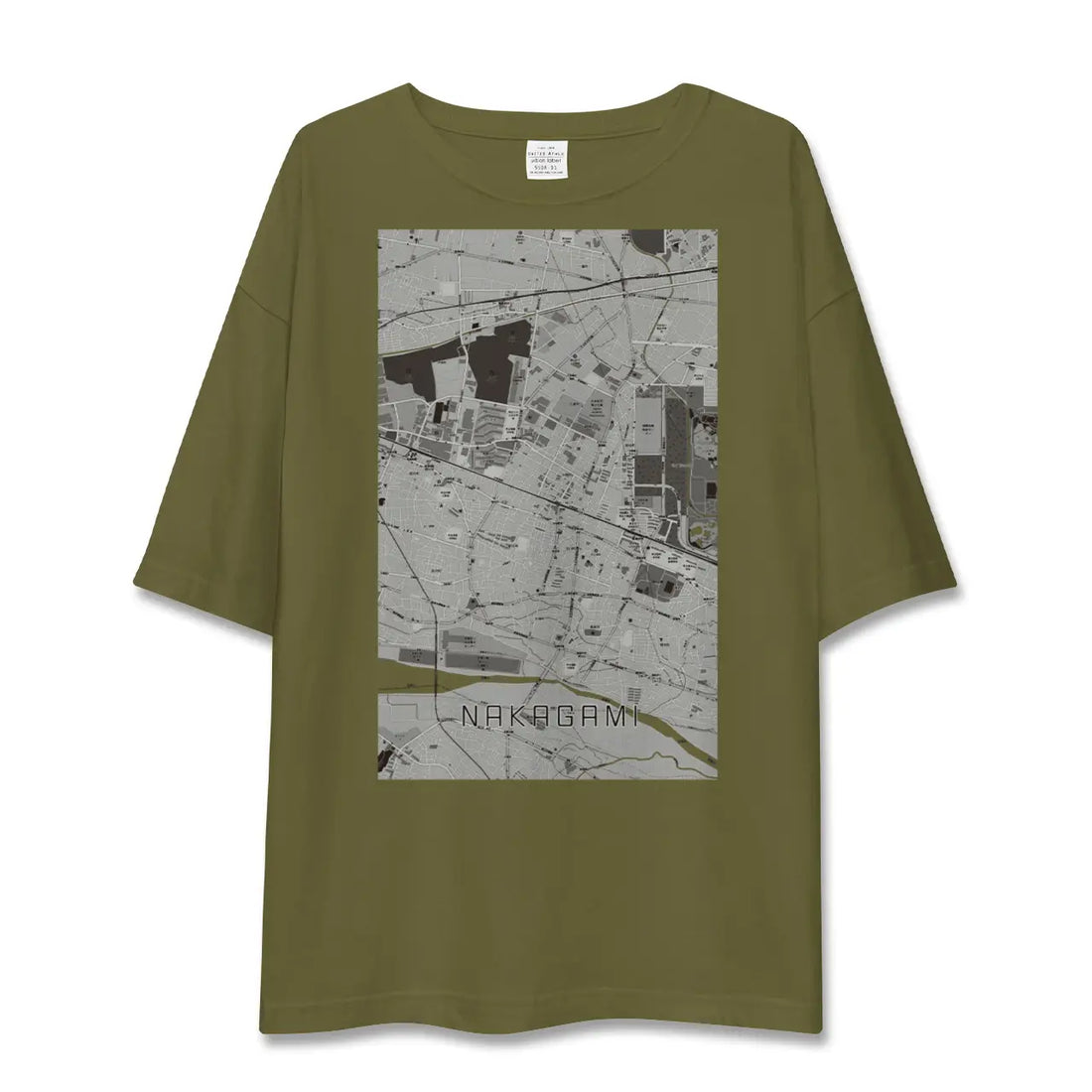 【中神（東京都）】地図柄ビッグシルエットTシャツ