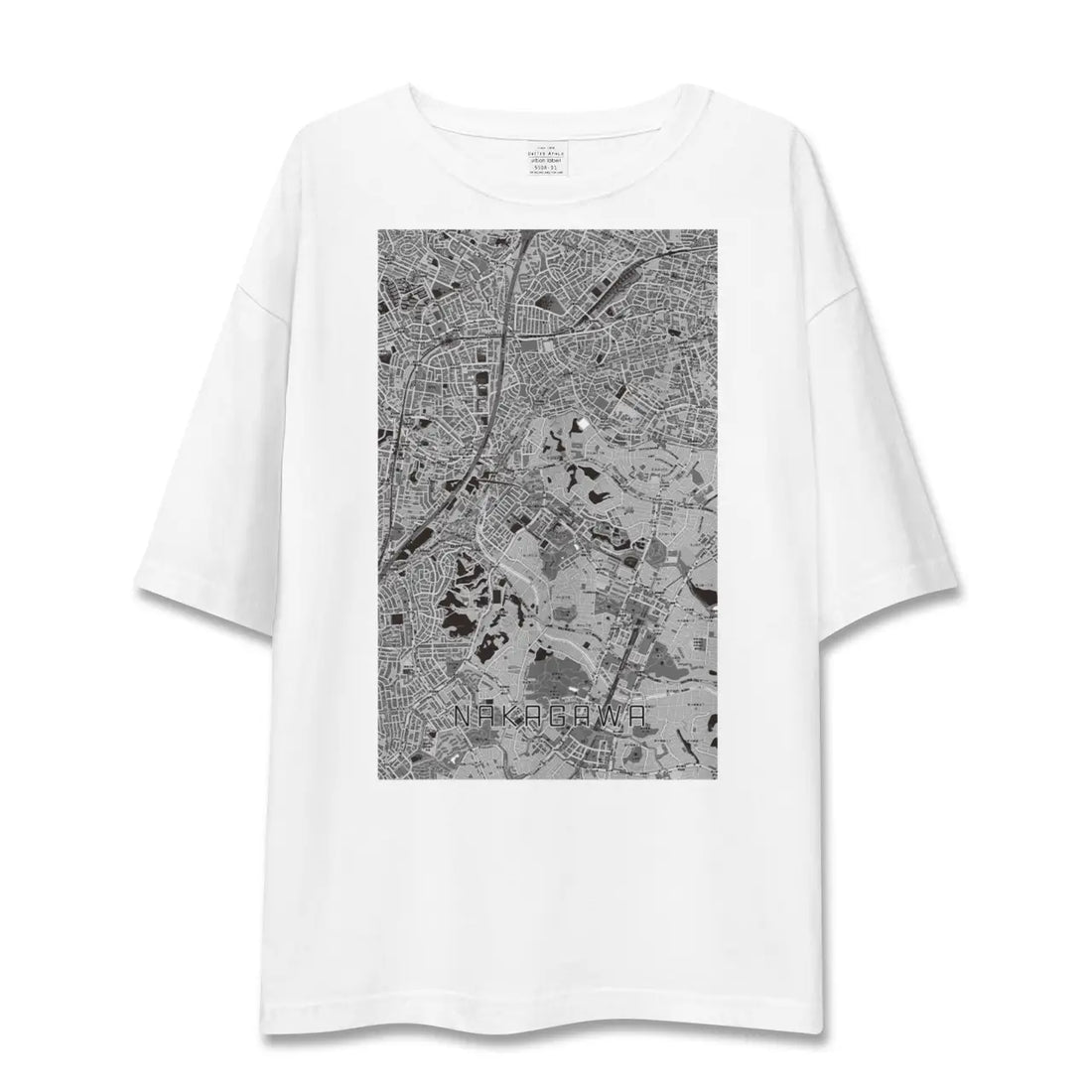 【中川(神奈川県)】地図柄ビッグシルエットTシャツ