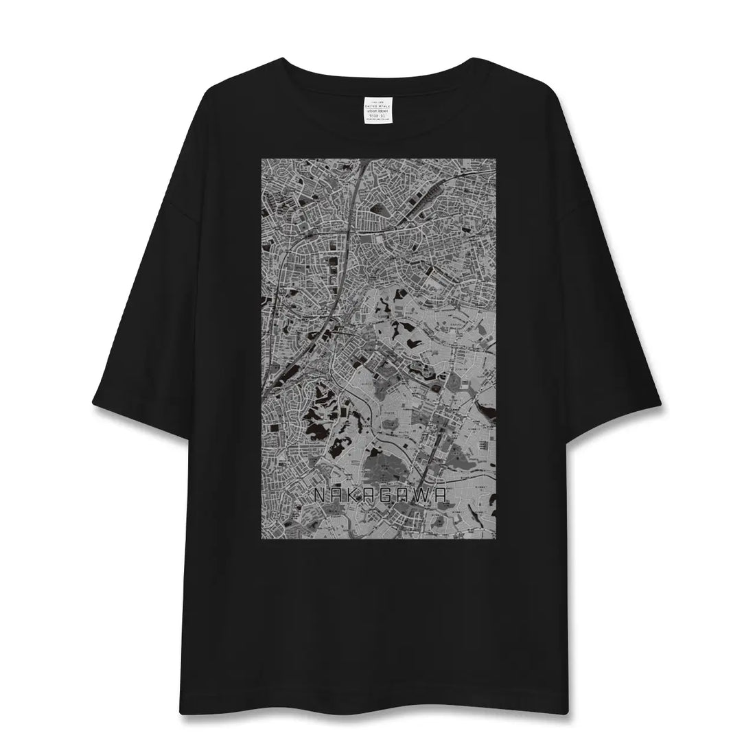 【中川（神奈川県）】地図柄ビッグシルエットTシャツ