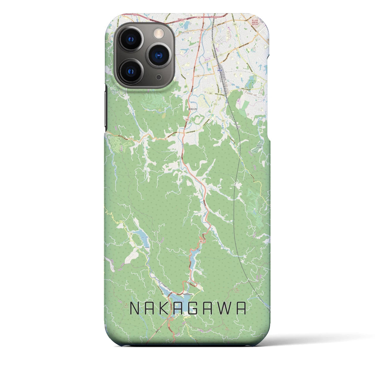 【那珂川】地図柄iPhoneケース（バックカバータイプ・ナチュラル）iPhone 11 Pro Max 用