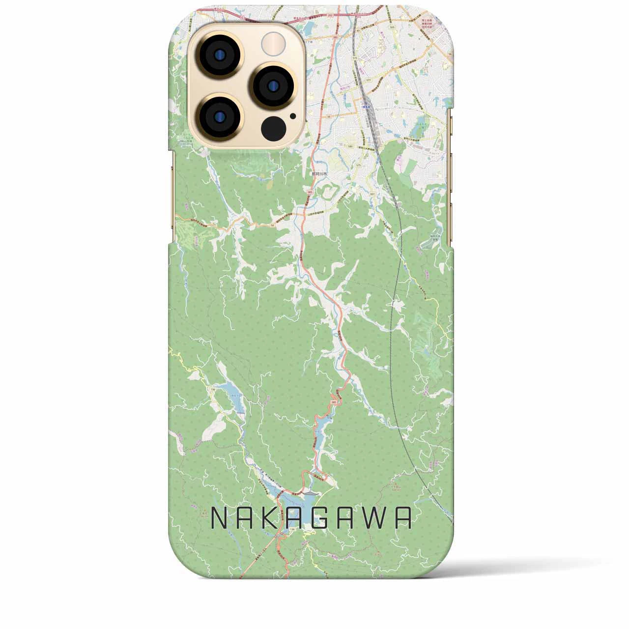 【那珂川】地図柄iPhoneケース（バックカバータイプ・ナチュラル）iPhone 12 Pro Max 用