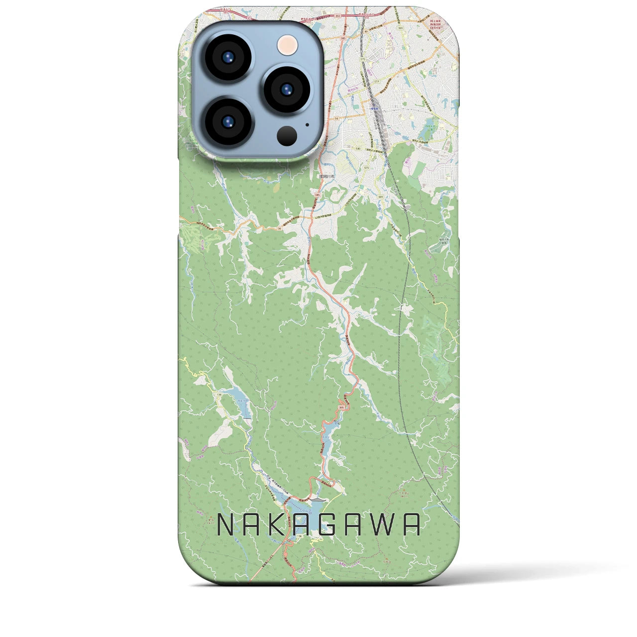 【那珂川】地図柄iPhoneケース（バックカバータイプ・ナチュラル）iPhone 13 Pro Max 用