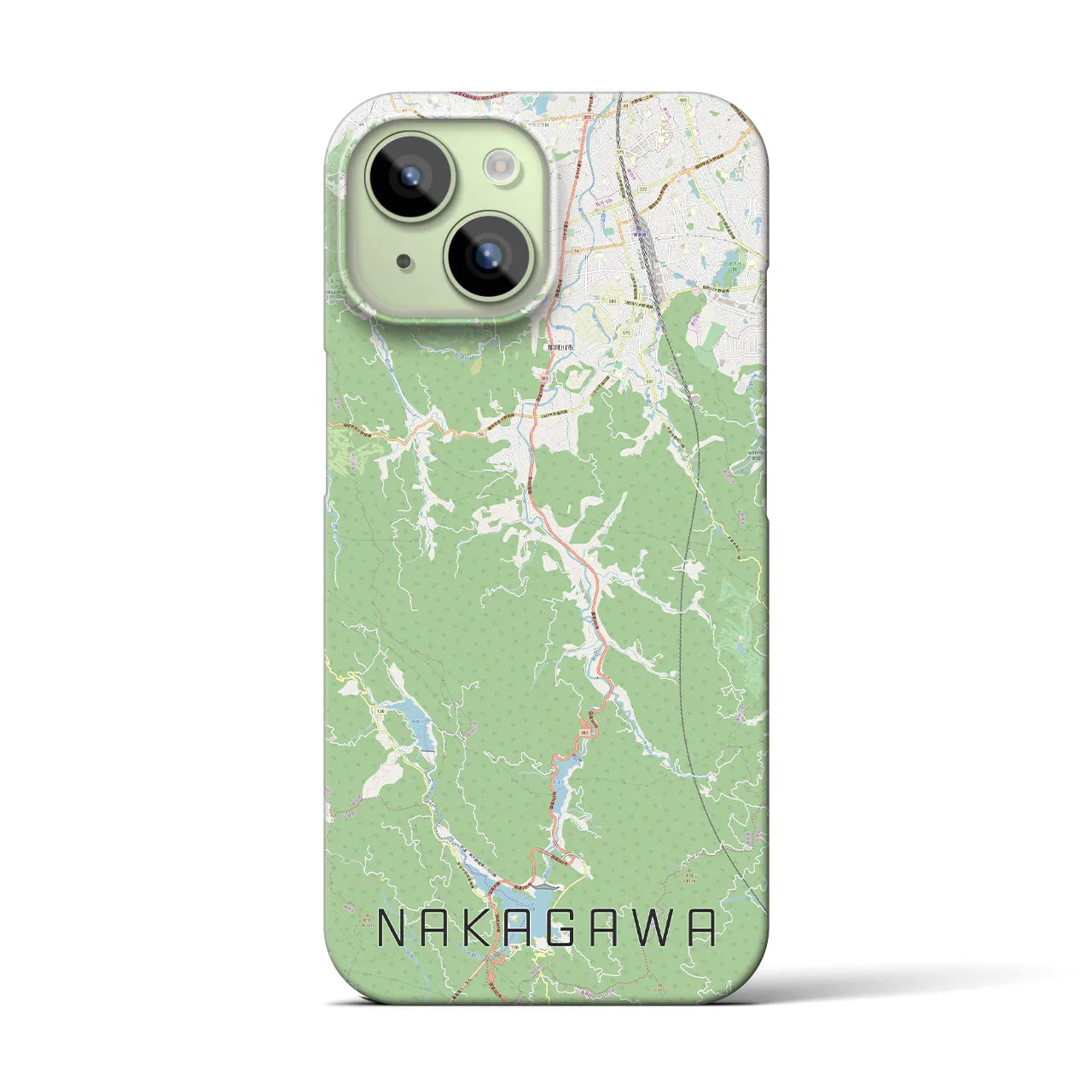 【那珂川】地図柄iPhoneケース（バックカバータイプ・ナチュラル）iPhone 15 用
