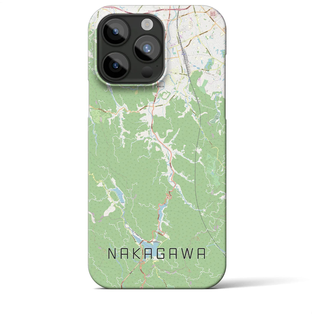 【那珂川】地図柄iPhoneケース（バックカバータイプ・ナチュラル）iPhone 15 Pro Max 用
