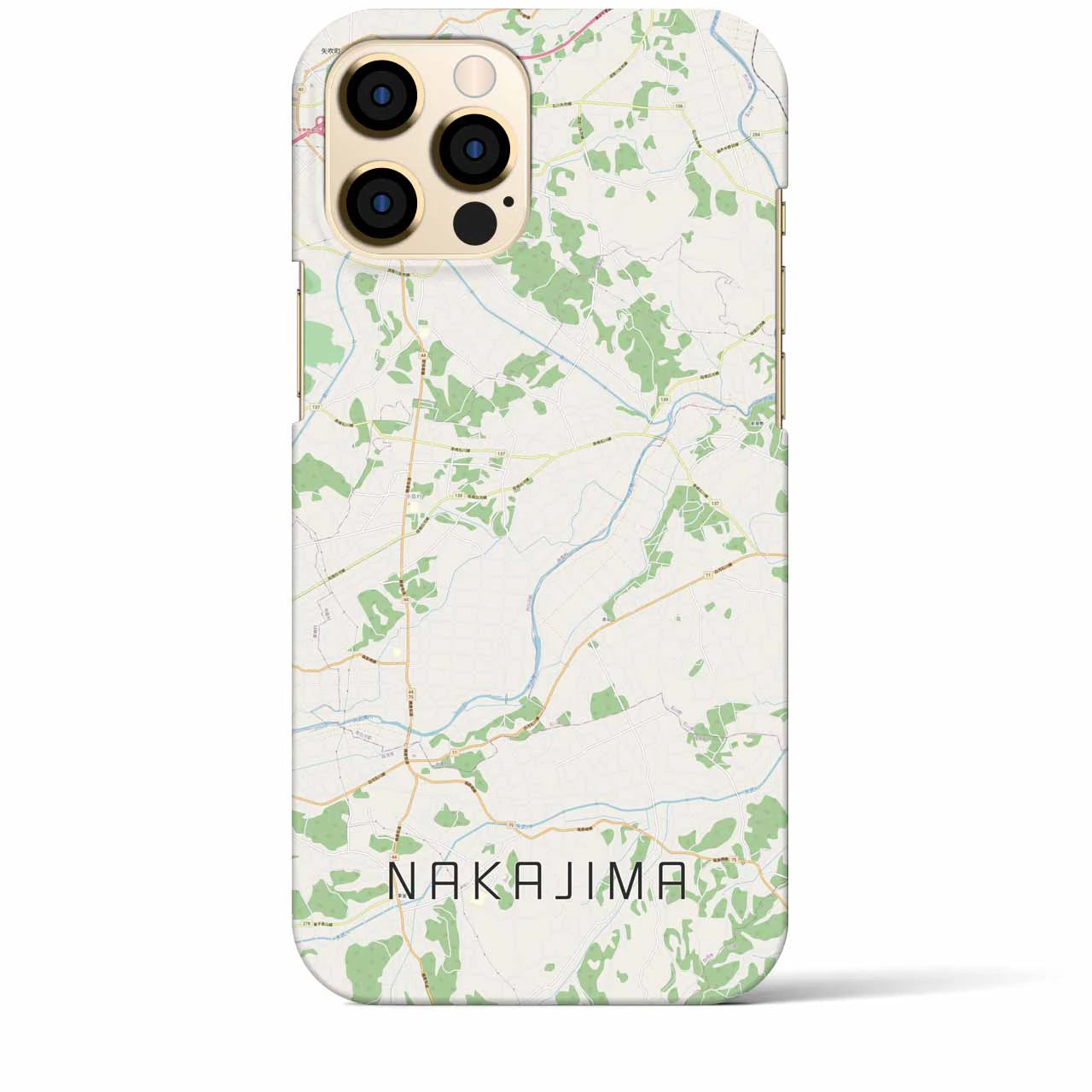 【中島】地図柄iPhoneケース（バックカバータイプ・ナチュラル）iPhone 12 Pro Max 用