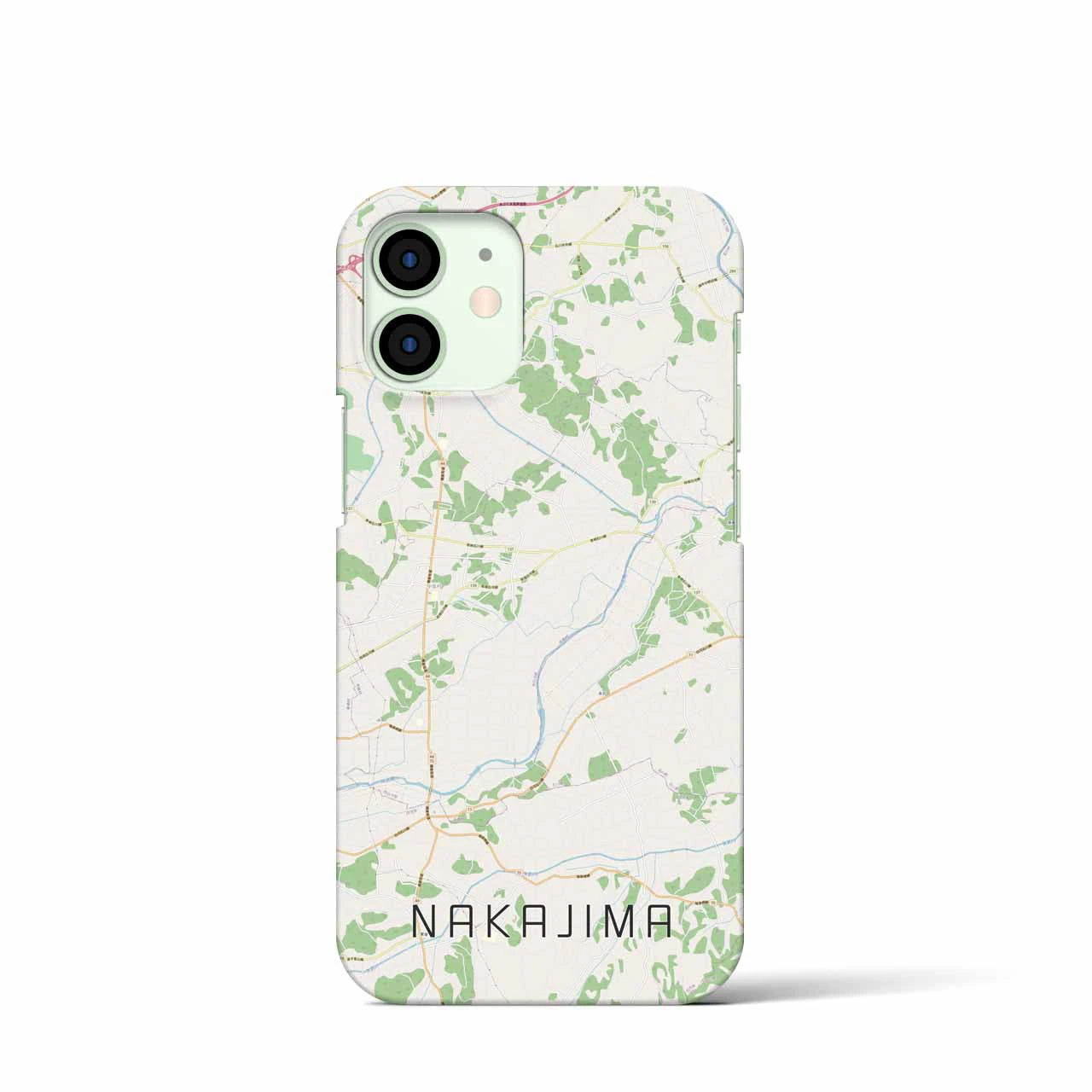 【中島】地図柄iPhoneケース（バックカバータイプ・ナチュラル）iPhone 12 mini 用