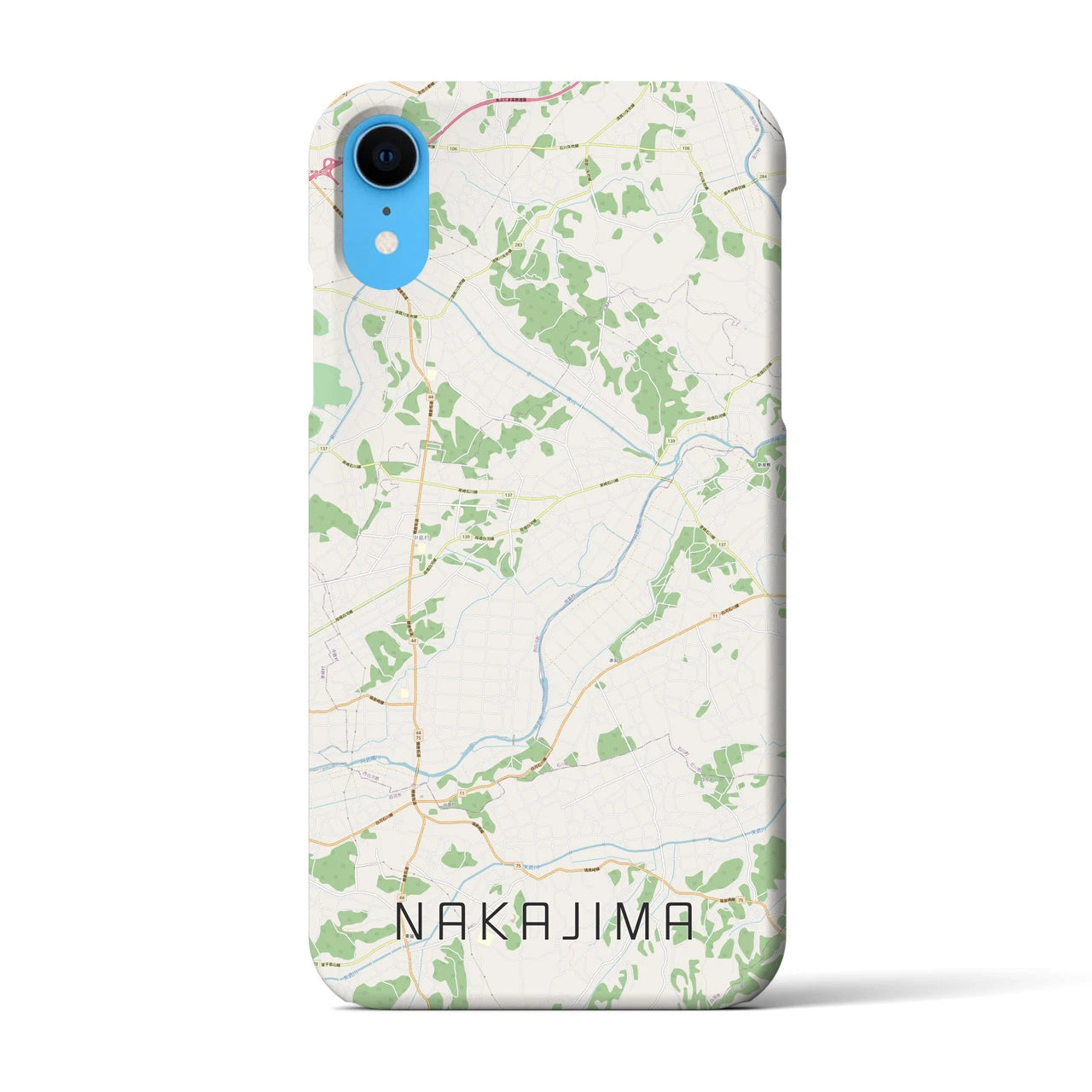 【中島】地図柄iPhoneケース（バックカバータイプ・ナチュラル）iPhone XR 用