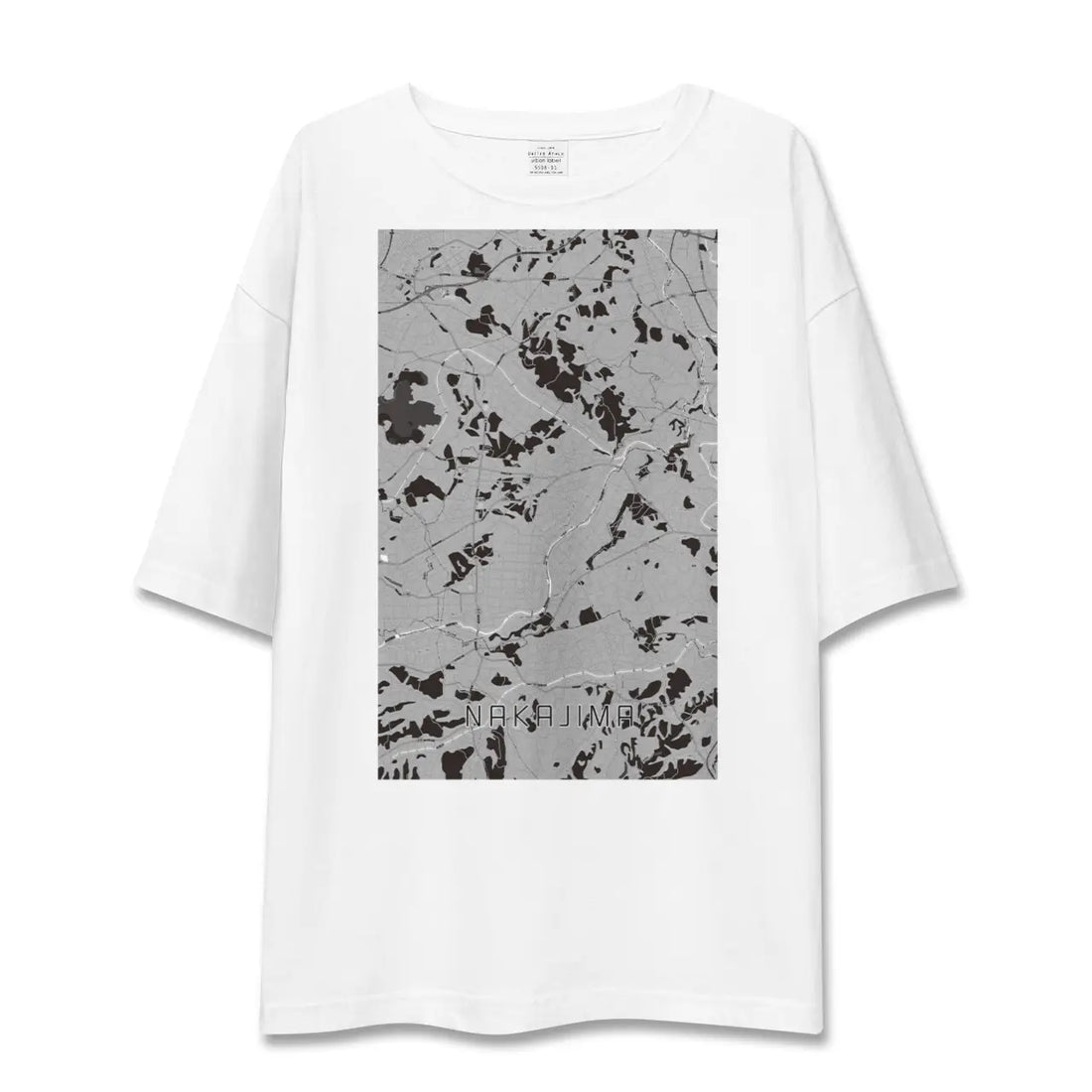 【中島(福島県)】地図柄ビッグシルエットTシャツ