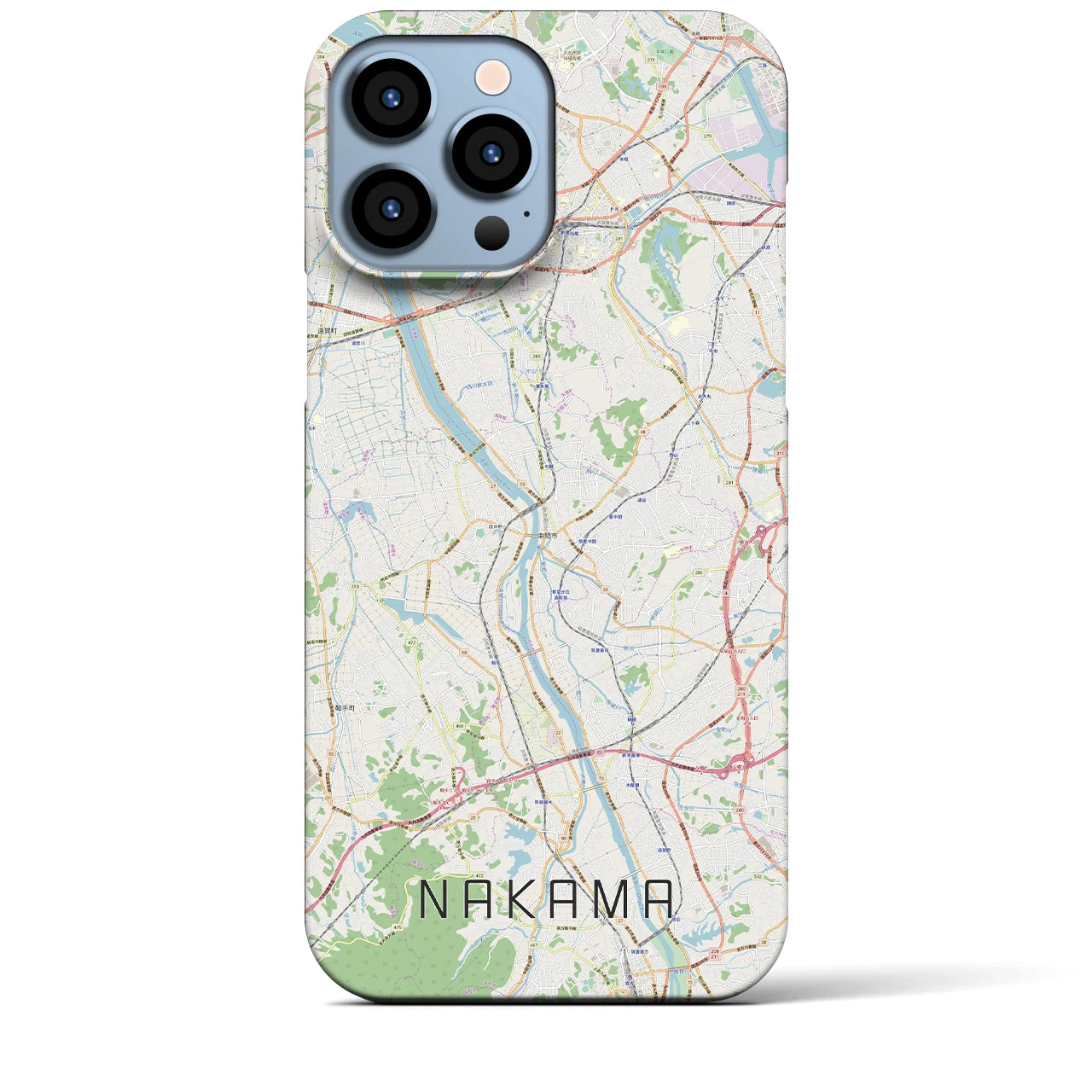 【中間】地図柄iPhoneケース（バックカバータイプ・ナチュラル）iPhone 13 Pro Max 用
