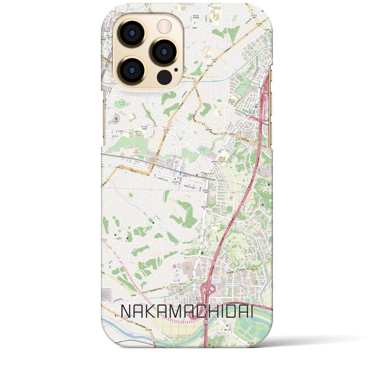 【仲町台】地図柄iPhoneケース（バックカバータイプ・ナチュラル）iPhone 12 Pro Max 用