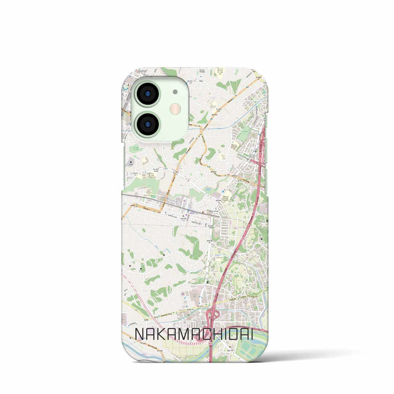 【仲町台】地図柄iPhoneケース（バックカバータイプ・ナチュラル）iPhone 12 mini 用