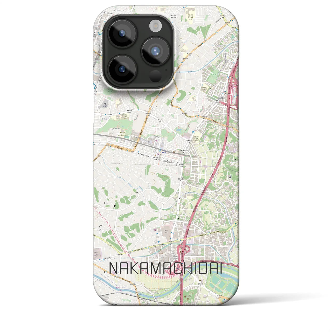 【仲町台】地図柄iPhoneケース（バックカバータイプ・ナチュラル）iPhone 15 Pro Max 用