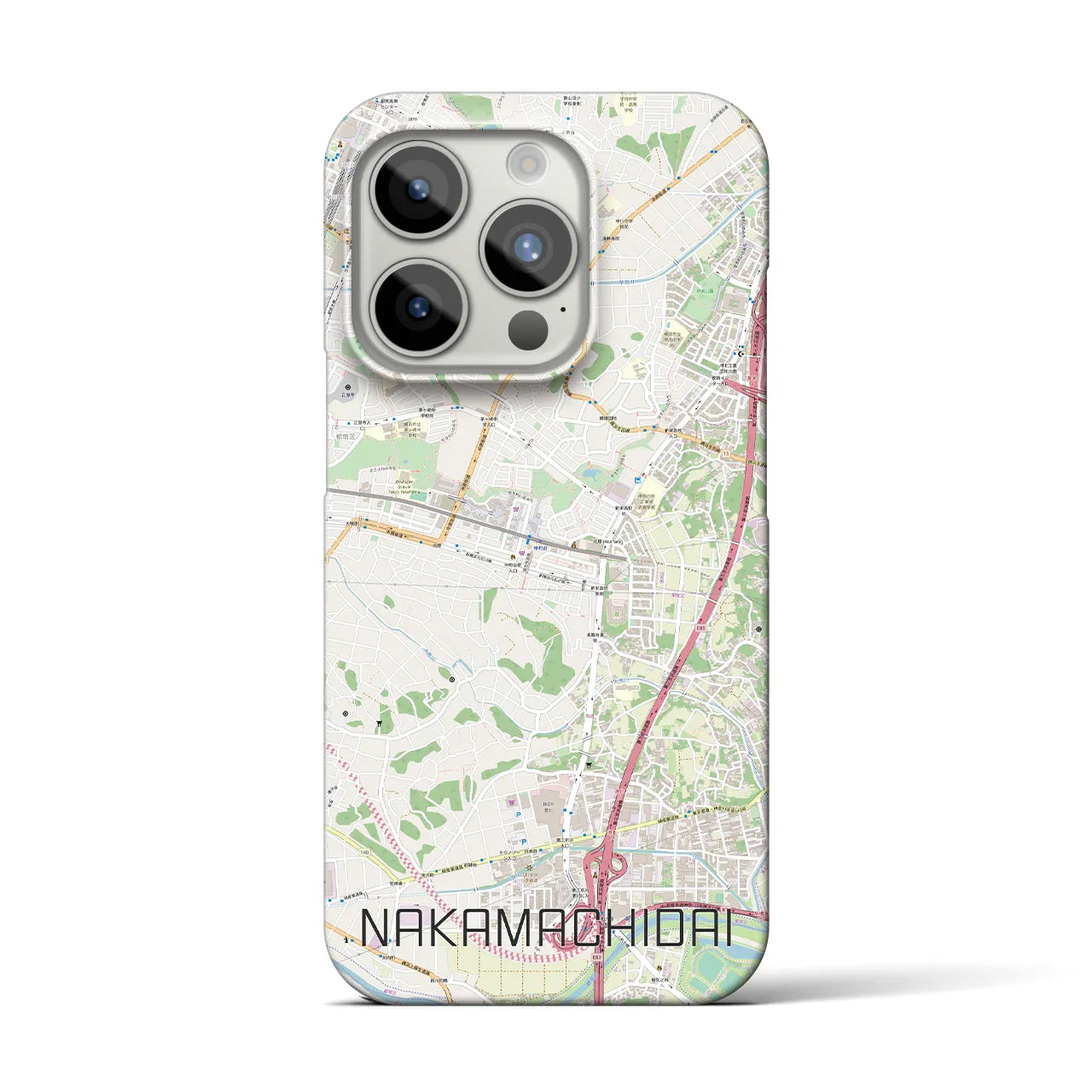 【仲町台】地図柄iPhoneケース（バックカバータイプ・ナチュラル）iPhone 15 Pro 用