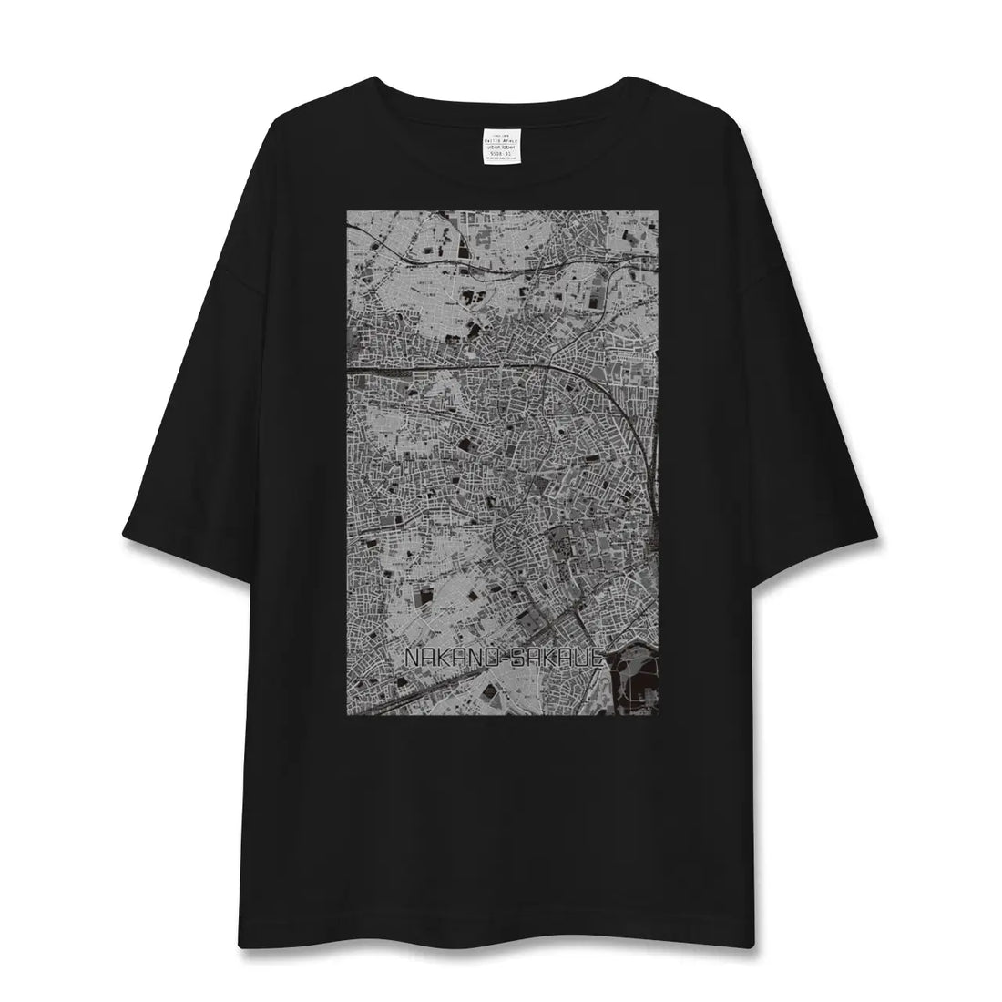 【中野坂上（東京都）】地図柄ビッグシルエットTシャツ