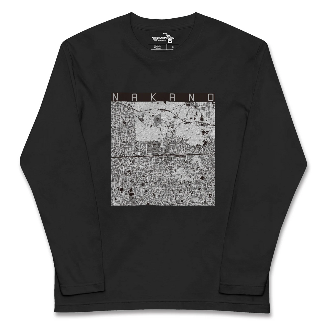 【中野2(東京都)】地図柄ロングスリーブTシャツ