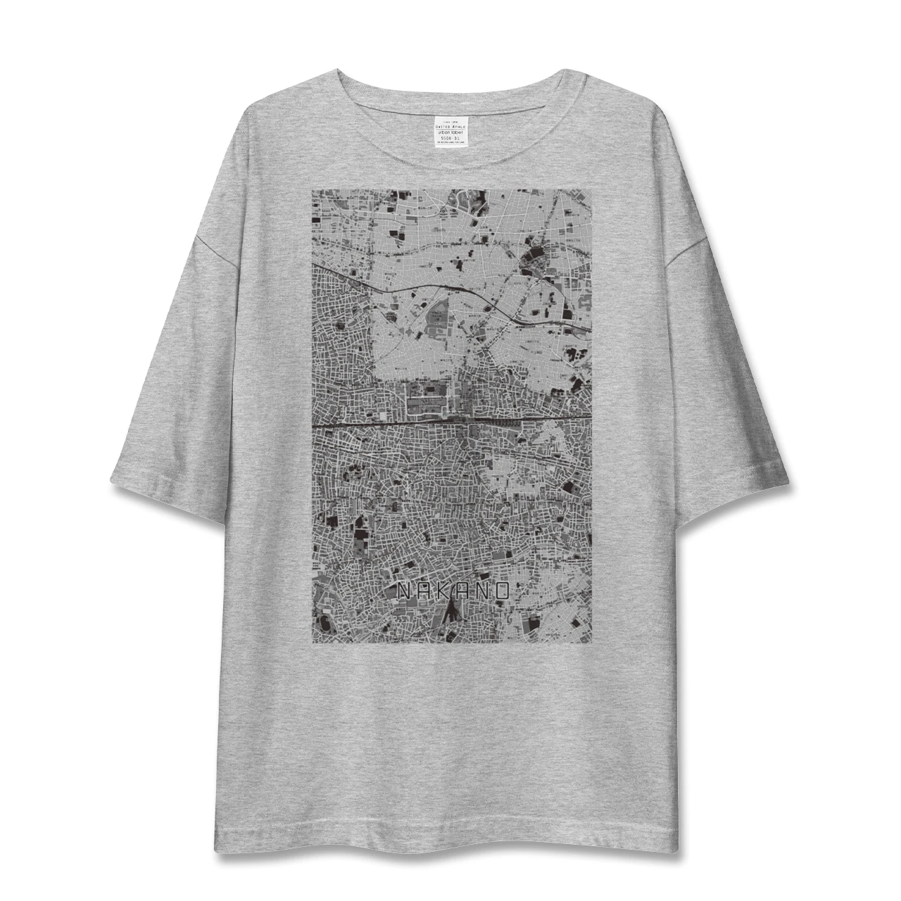 【中野2（東京都）】地図柄ビッグシルエットTシャツ