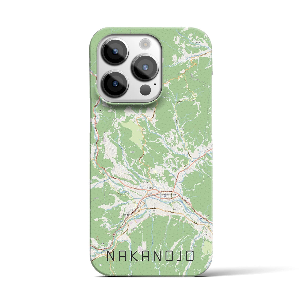 【中之条】地図柄iPhoneケース（バックカバータイプ・ナチュラル）iPhone 14 Pro 用
