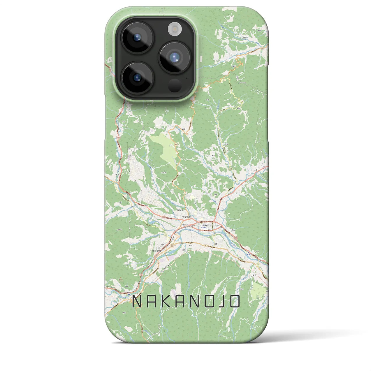 【中之条】地図柄iPhoneケース（バックカバータイプ・ナチュラル）iPhone 15 Pro Max 用