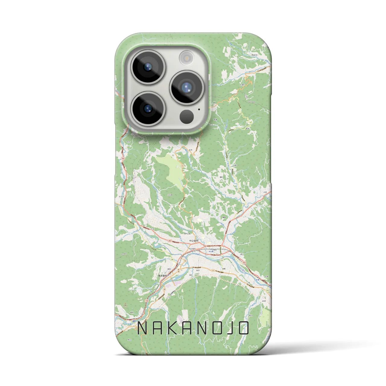 【中之条】地図柄iPhoneケース（バックカバータイプ・ナチュラル）iPhone 15 Pro 用