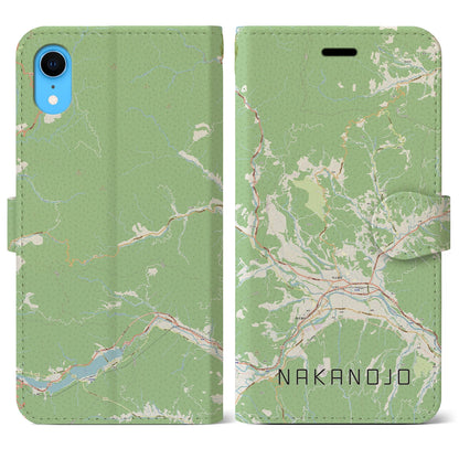 【中之条（群馬県）】地図柄iPhoneケース（手帳タイプ）ナチュラル・iPhone XR 用