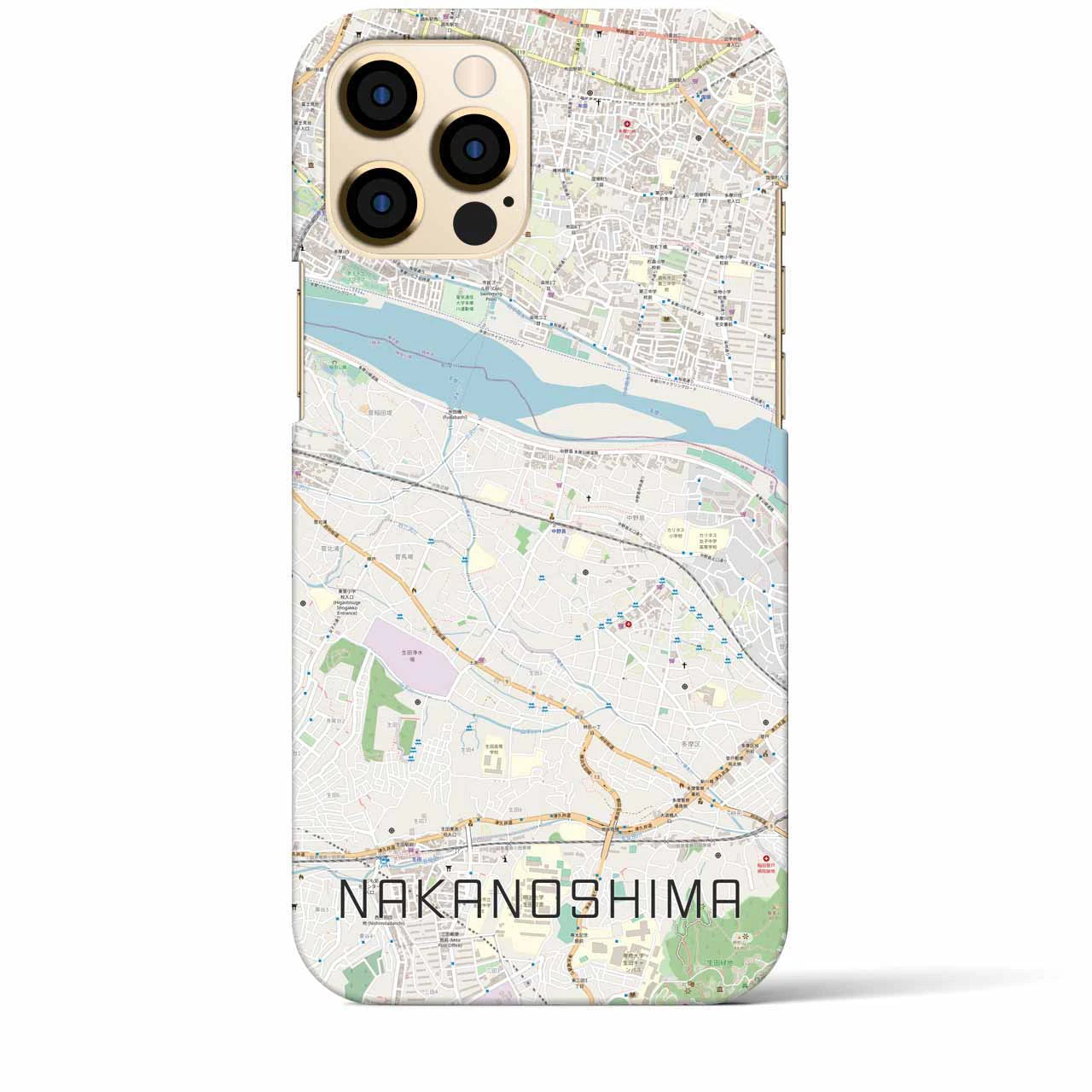 【中野島】地図柄iPhoneケース（バックカバータイプ・ナチュラル）iPhone 12 Pro Max 用