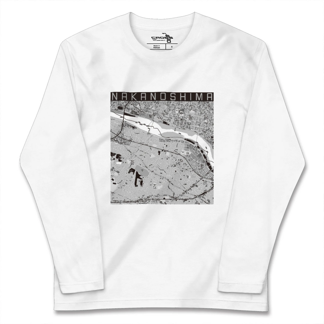 【中野島(神奈川県)】地図柄ロングスリーブTシャツ